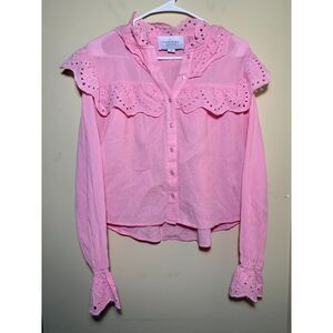 'The Shirt' By Rochelle Behrens | Size XS | Coastal Cowgirl Ruffles 100% Cotton